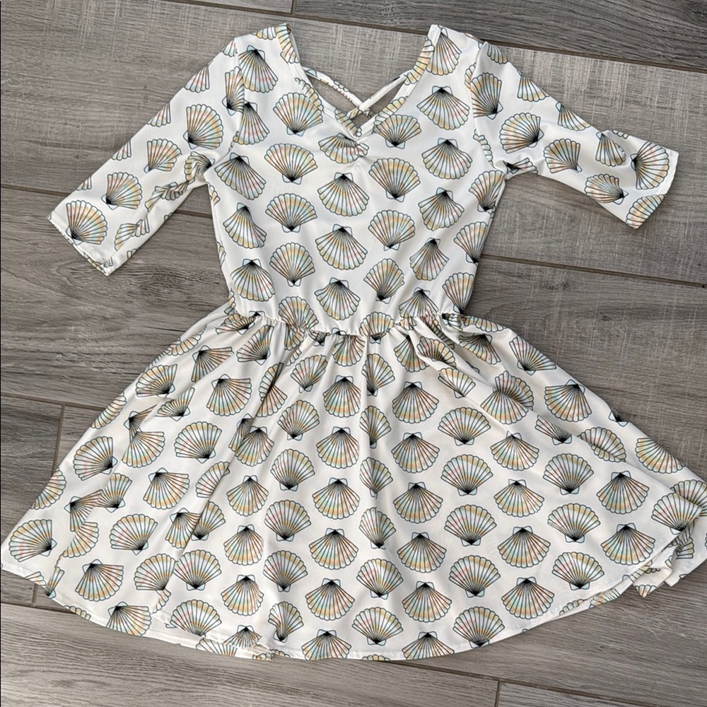 Dot dot smile ballerina Seashell Patterned Kids Dress